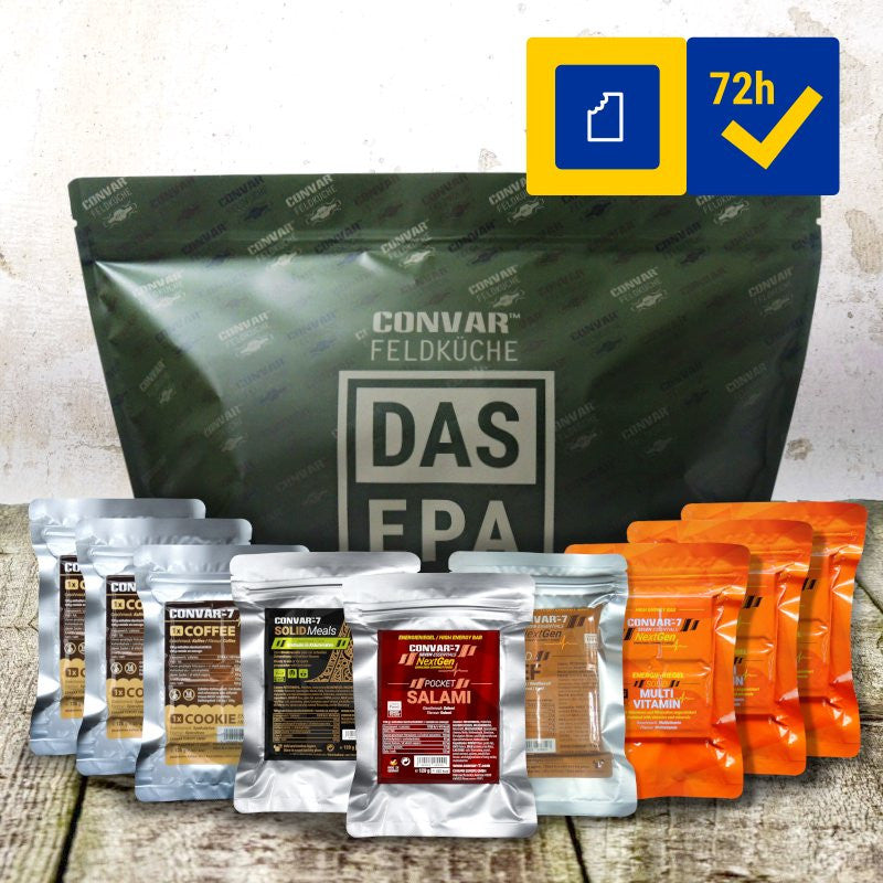 CONVARCONVAR 72h Notverpflegung Fluchtpaket Riegel - Black Raptor