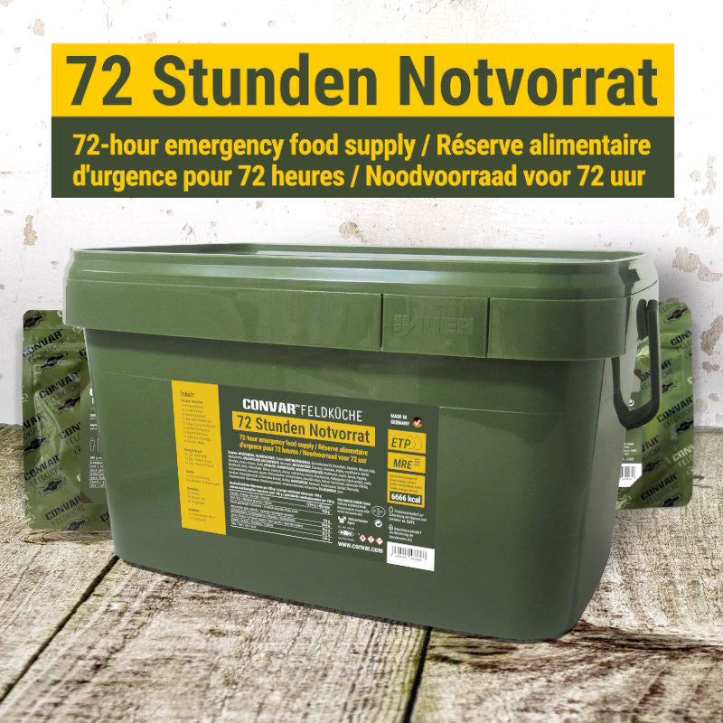 CONVARCONVAR 72 Stunden Notvorrat mit 6 L Trinkwasser - Black Raptor