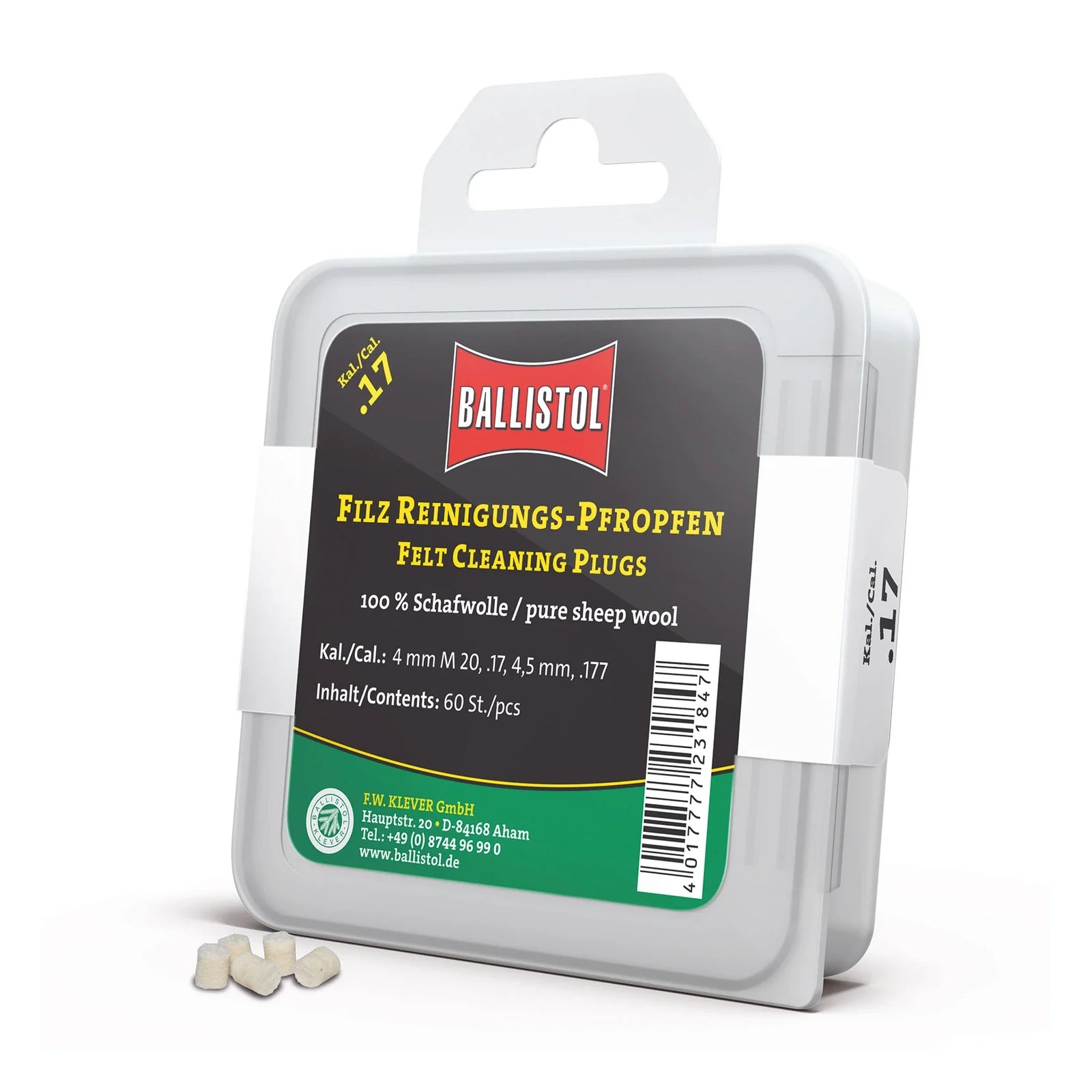 Ballistol Filz-Reinigungspfropfen Klassik .17 – Produktansicht 1