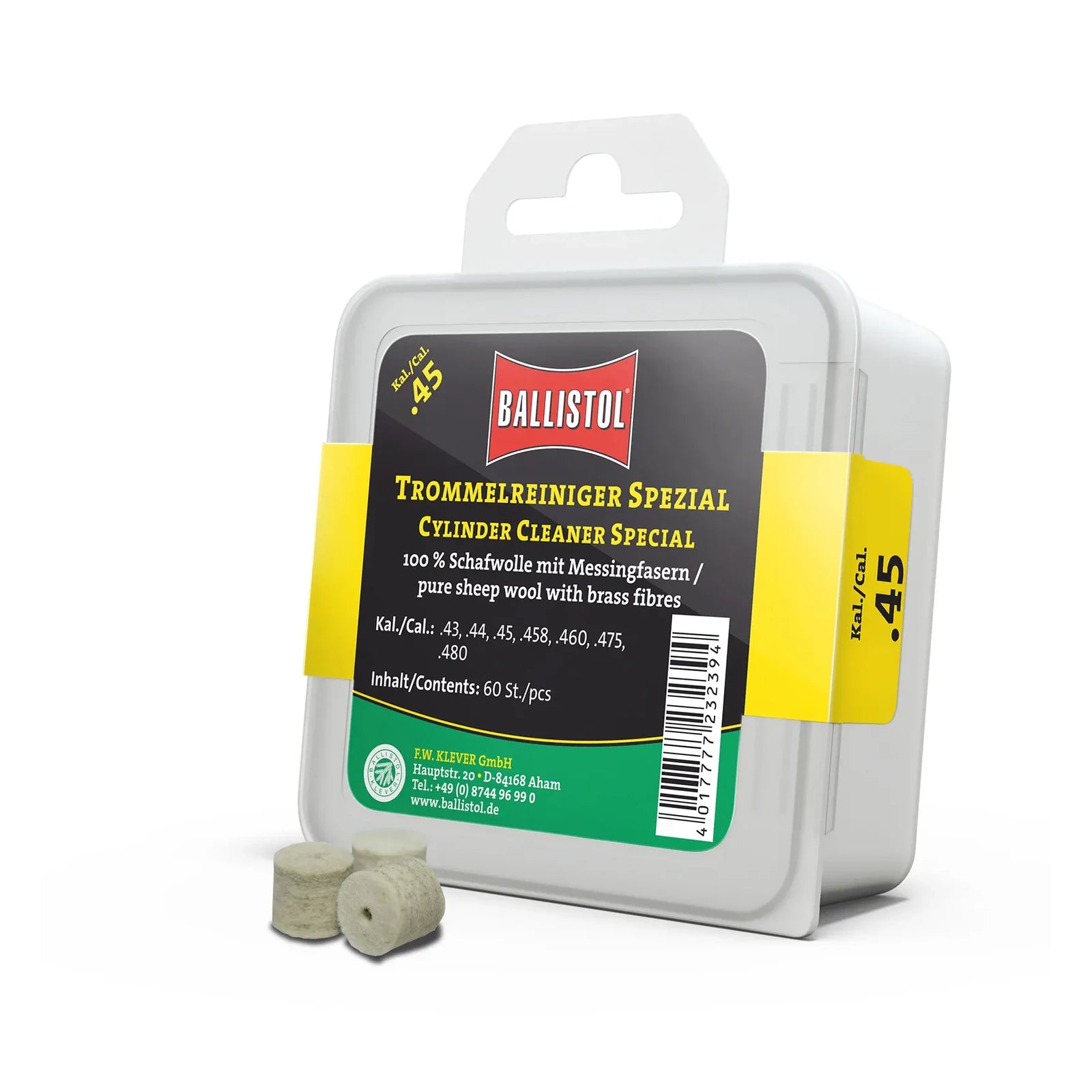 Ballistol Filz-Trommelreiniger Spezial · .38/.45 · 60 Stück – Produktansicht 1