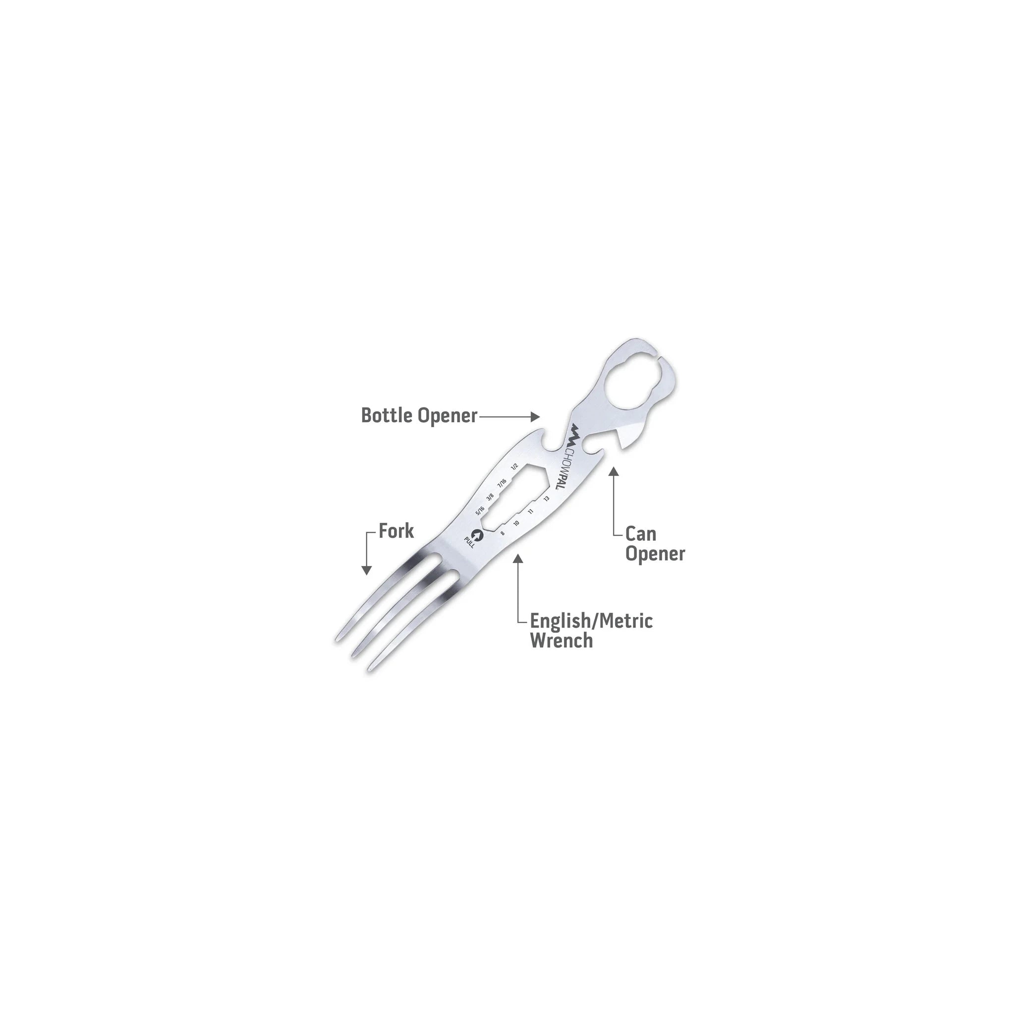 Outdoor Edge ChowPal Gabel mit Dosenöffner, Flaschenöffner und Schraubenschlüssel