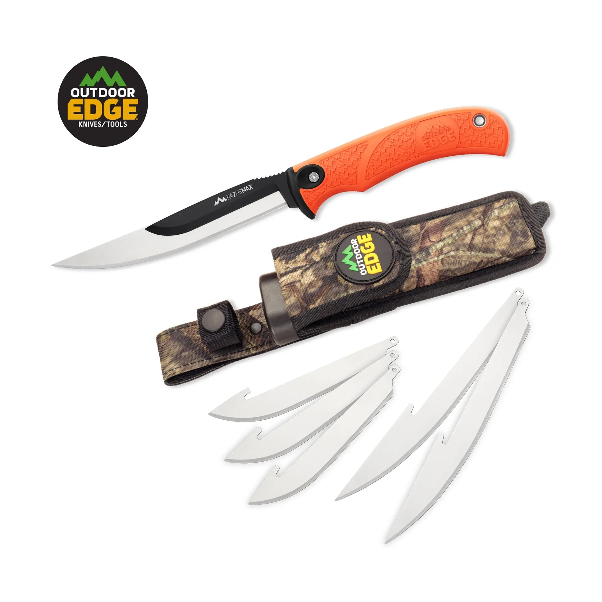 Outdoor Edge Razor Max Wechselklingenmesser mit sechs Klingen und Nylonscheide