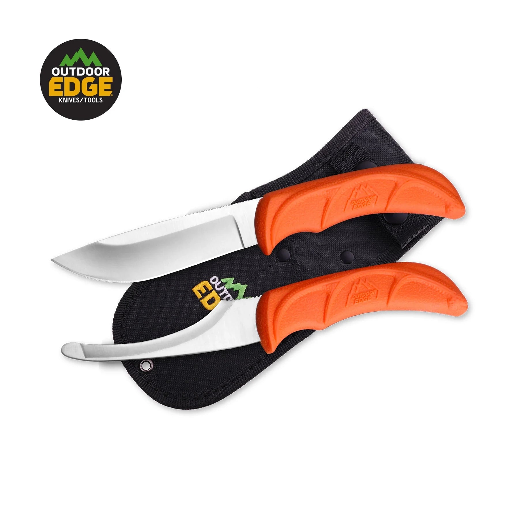 Outdoor Edge JaegerPair mit Drop-Point-Skinner, Aufbrechmesser und Nylongürteltasche