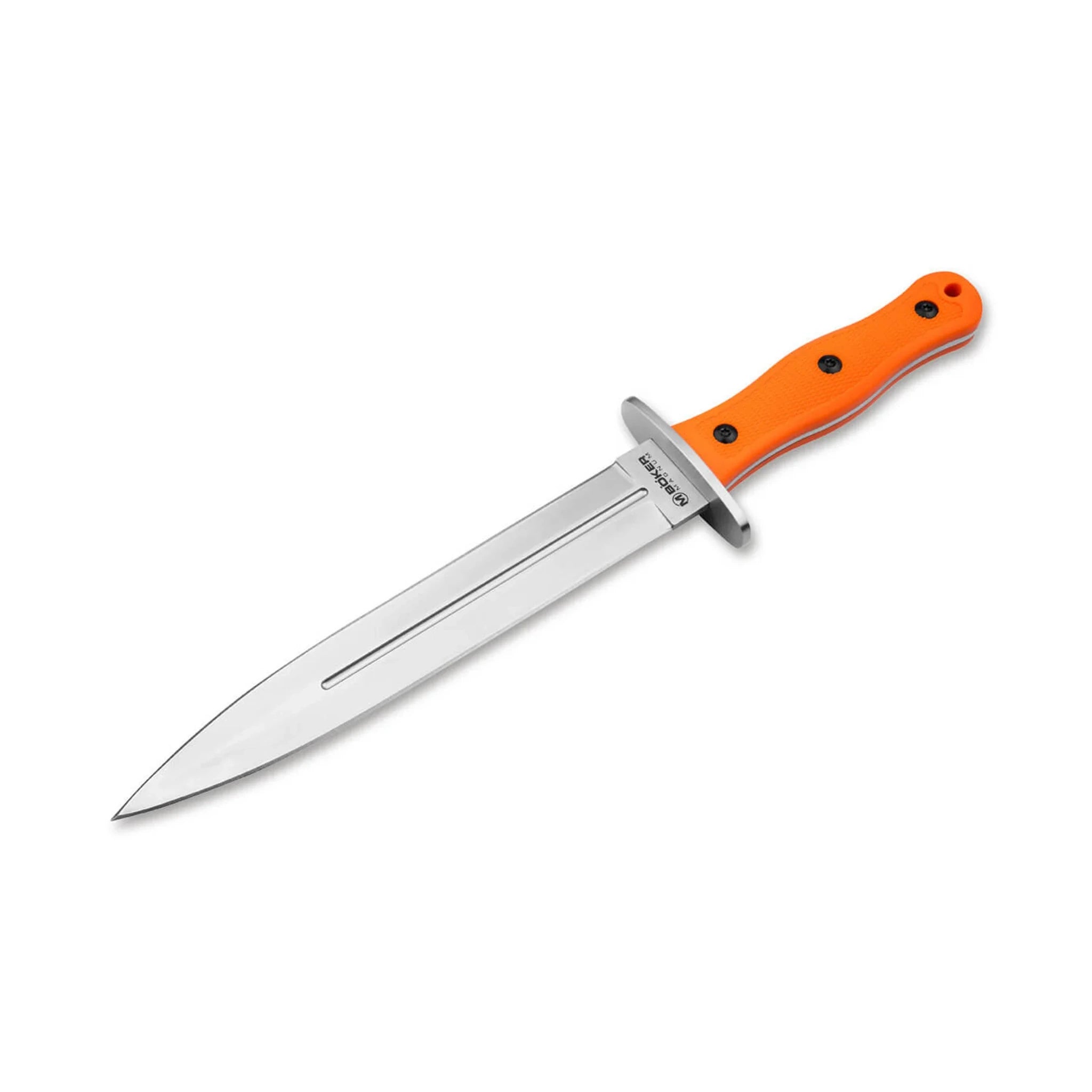 Böker Magnum Saufänger HL mit orangefarbenem TPR-Griff und 22,9 cm Dolchklinge