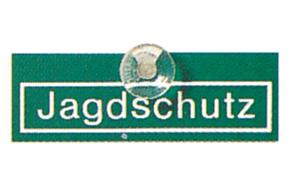 AKAH Autoschild JAGDSCHUTZ in Grün mit weißer Schrift und Haftsauger