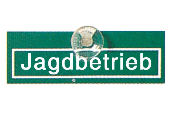 AKAH Autoschild Jagdbetrieb aus Kunststoff mit Haftsauger – SKU 74006000
