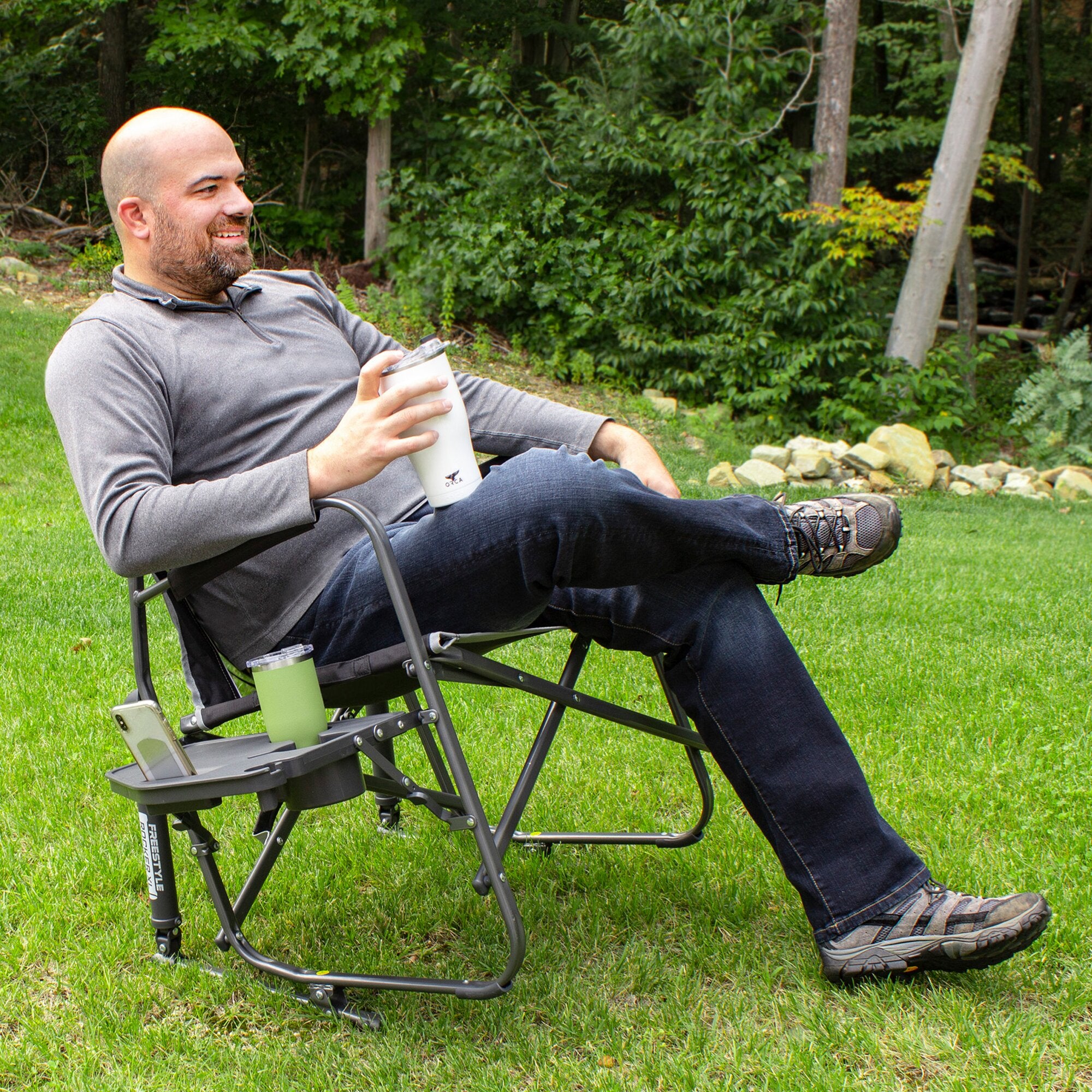 Camping-Schaukelstuhl Freestyle Rocker XL™ mit Tisch