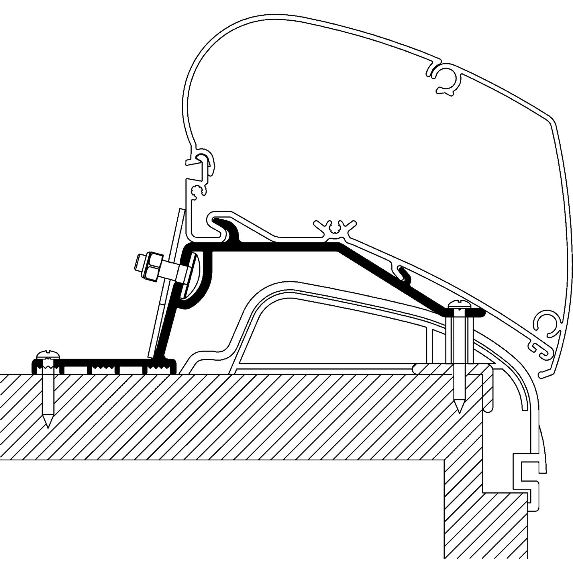 Roof Adapter für Hobby Wohnwagen Premium ab Bj. 2012 zu TO Serie 6 und 9