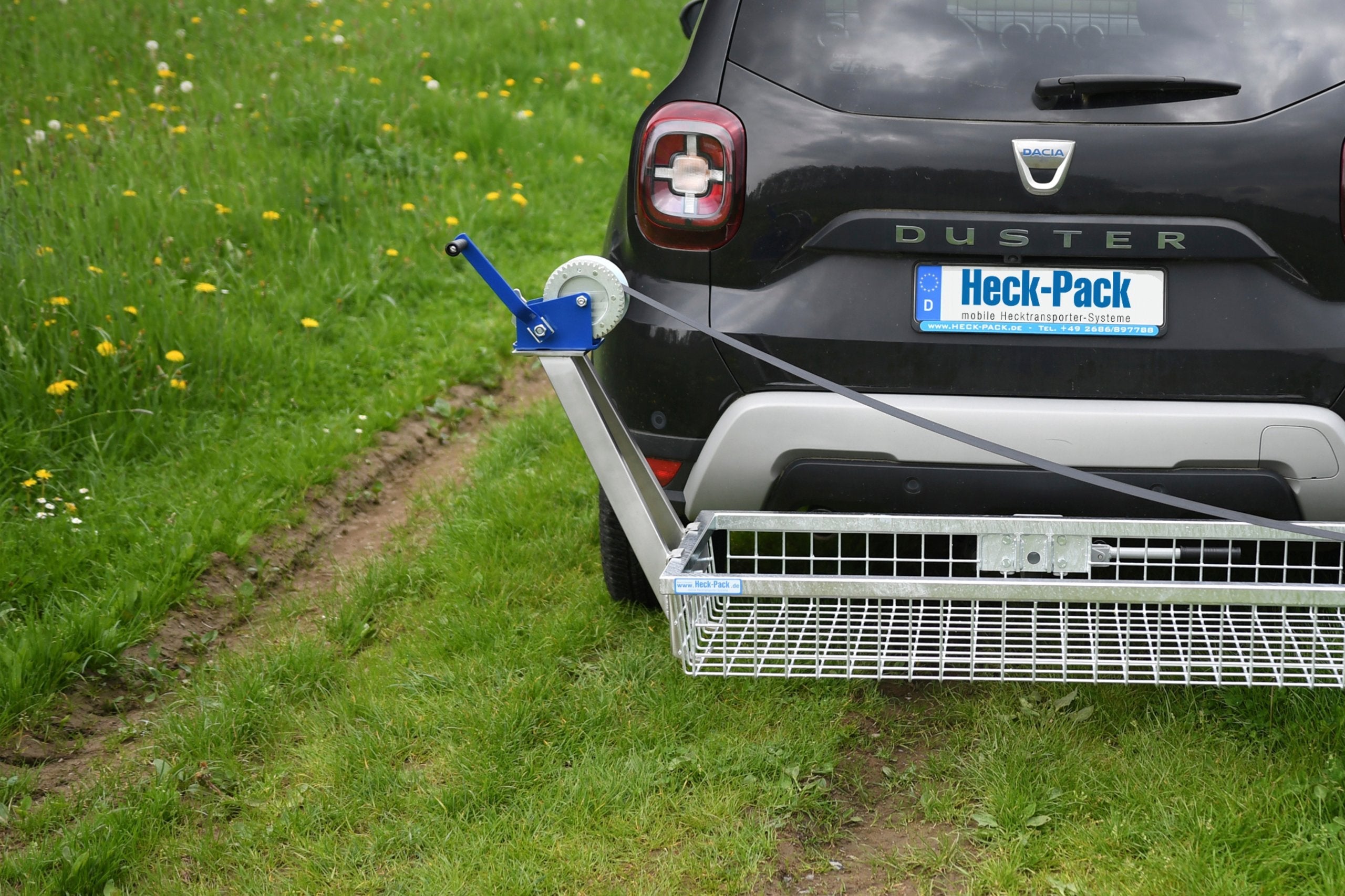 Heck‑Pack Handseilwinde für Heckträger - Black Raptor