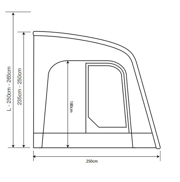 Outdoor Revolution SPORTLITE AIR 320L Luftvorzelt – Anbauhöhe 250–265 cm