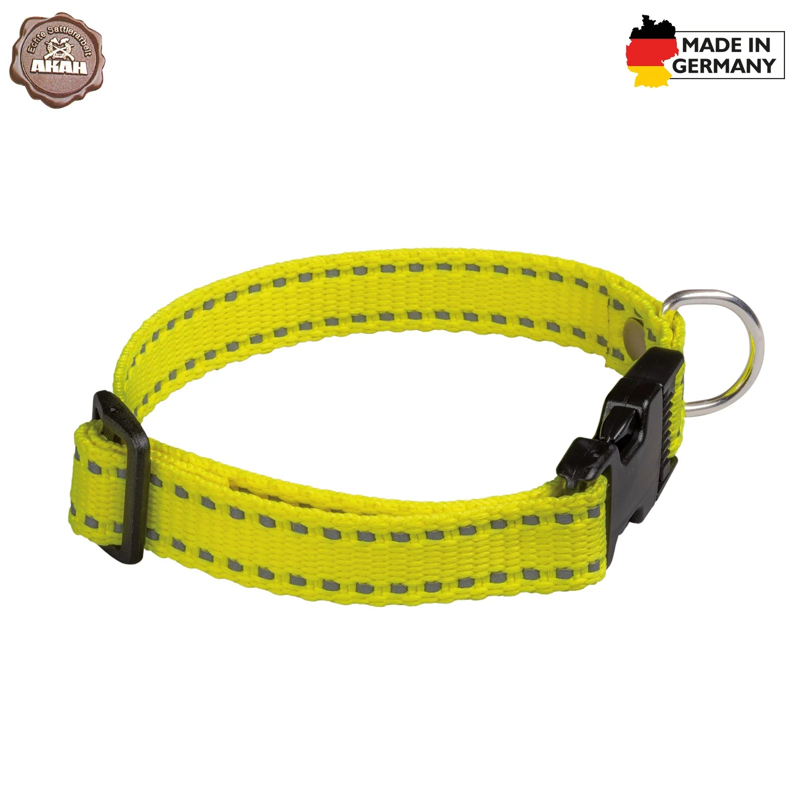 AKAH Welpenhalsband neongelb – Produktansicht