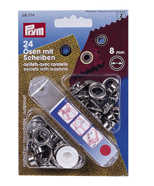 Prym Ösen und Scheiben 8mm, 24 Stk.