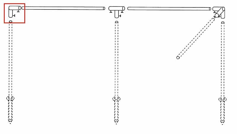 Piper Windschutzgestänge Endwinkel, Stahl