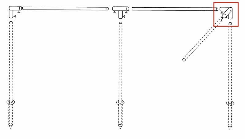 Piper Windschutzgestänge Eckstück, Stahl