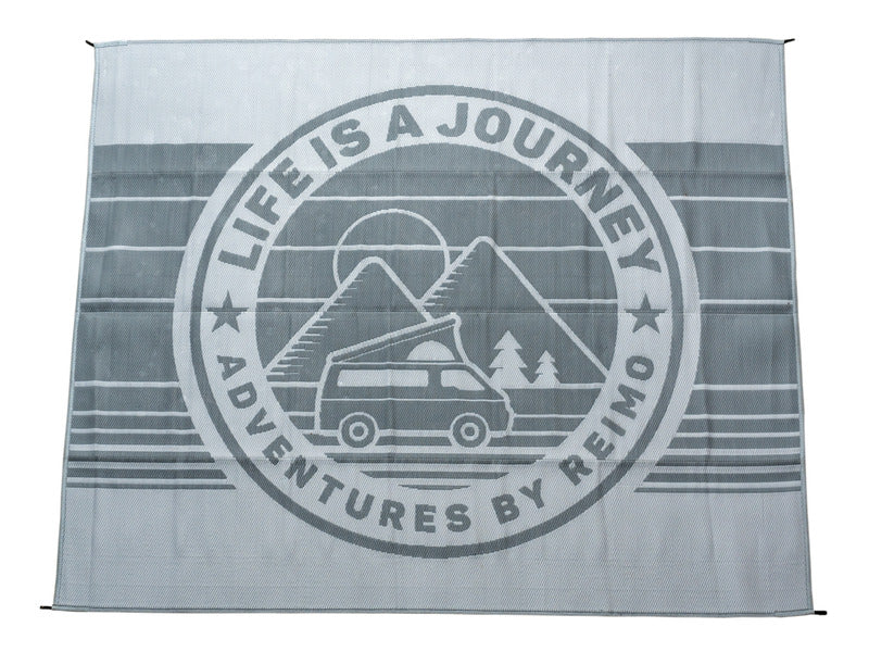 Reimo Tent Technology Life is a Journey Vorzeltteppich – 250 × 390 cm, Hellgrau