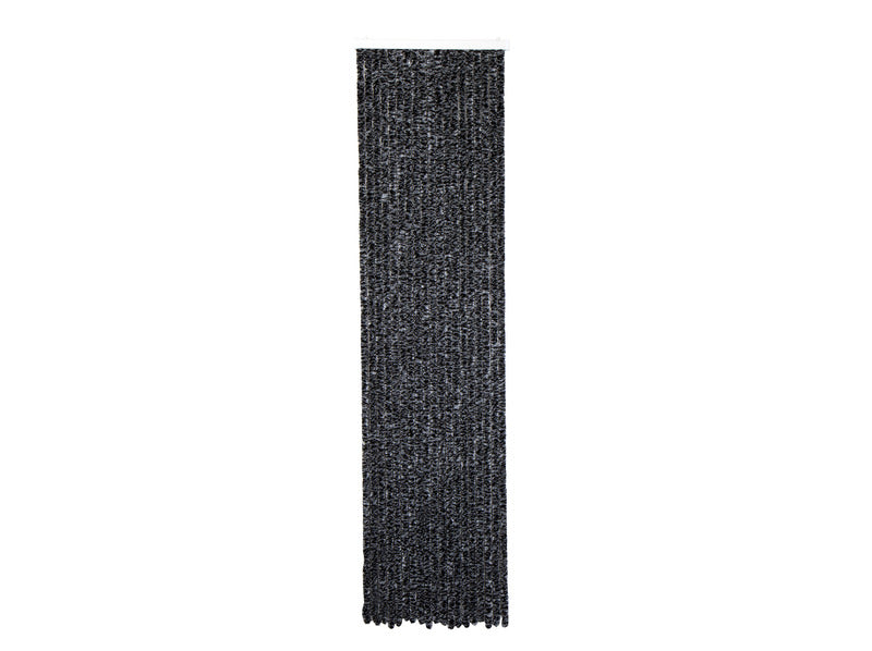 Carbest Chenille-Flauschvorhang - 56 x 205 cm - Schwarz / Grau