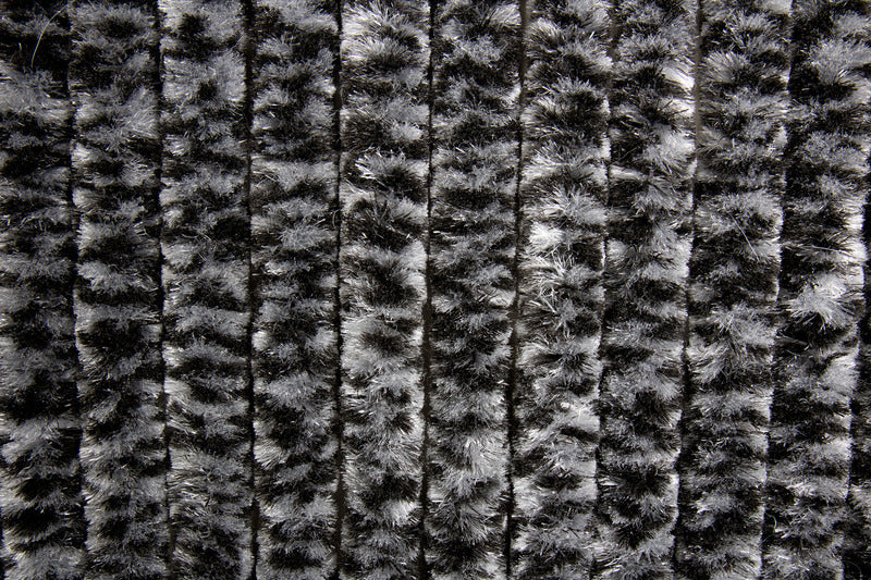 Carbest Chenille-Flauschvorhang - 56 x 205 cm - Schwarz / Grau