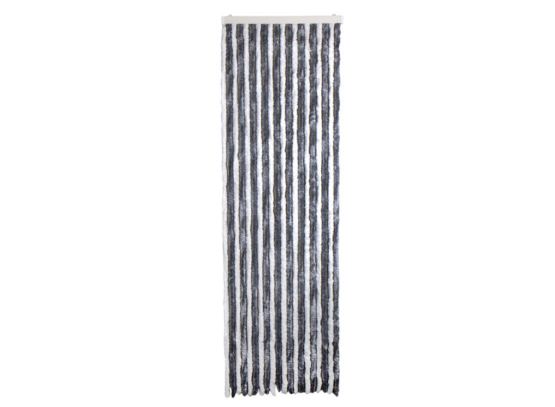 Carbest Chenille-Flauschvorhang - 56 x 205 cm - Weiß / Grau