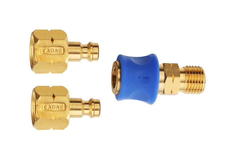 Cadac Quick Release Gasschlauch-Kupplungsset 50 mbar – 1 Stecker, 2 Kupplungen