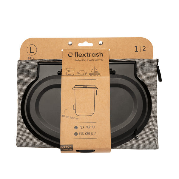 Flextrash Mülleimer, 9 Liter, grau