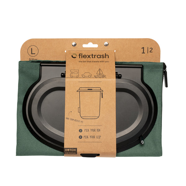 Flextrash-Mülleimer, 9 L, Forest Green