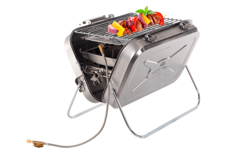 Holiday Travel Koffergasgrill aus Edelstahl