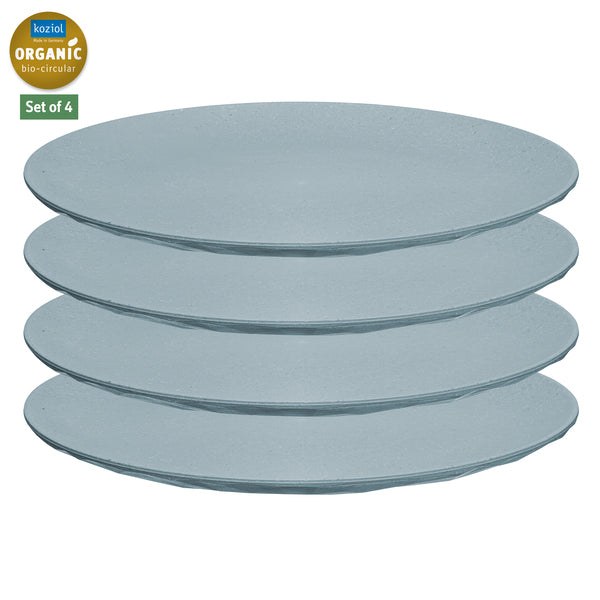 Koziol CLUB flache Teller Ø 26 cm – 4er-Set – Aschgrau