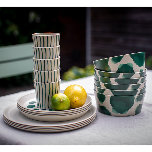 Koziol 4er Set Becher - MONSTERA STRIPES