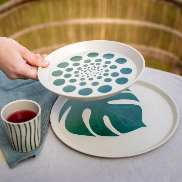 Koziol 4er Set Becher - MONSTERA STRIPES