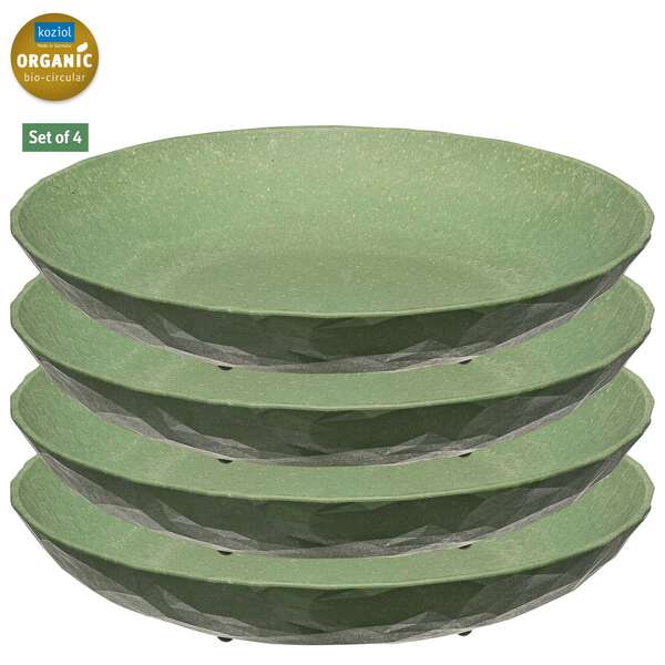 Koziol 4er Set - tiefe Teller CLUB, leaf green