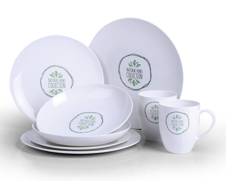 Camp 4 PLA-Geschirr-Set Nature - Für 2 Personen - 8-teilig