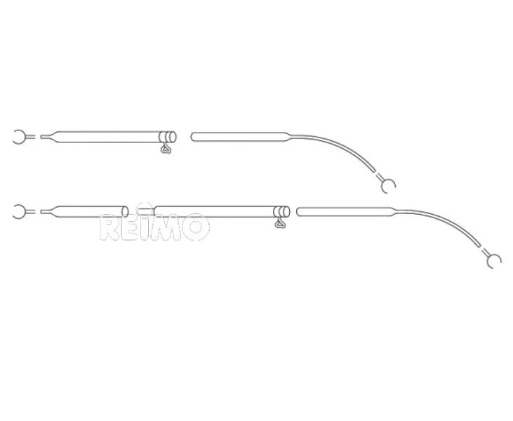 Piper Spannstange/Dachauflagenstange Stahl 110-160cm, 2-teilig – Ø22x1mm / Ø19x1mm gebogen - beidseitig Rohrschellen