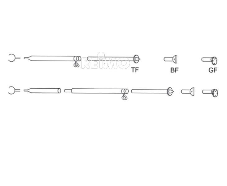 Piper Sturmstange Stahl mit Gelenkfuß 1mm – 1,65 - 2,60m, 3-teilig