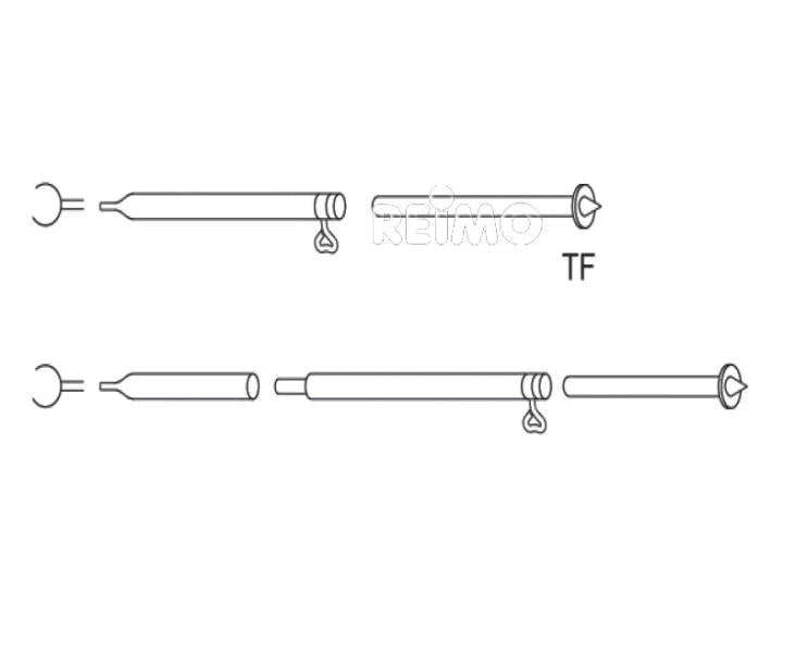 Piper Sturmstange Stahl mit Bodenspitze 1mm – 1,65 - 2,60m, 3-teilig