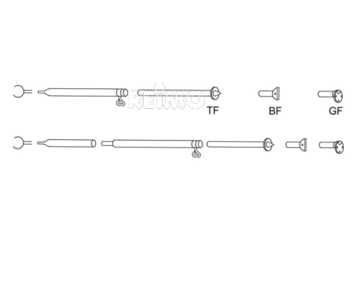 Piper Sturmstange Stahl 1,65-2,6m, 3-teilig, Ø25x1,0mm/Ø22x1,0mm, Blechfuß