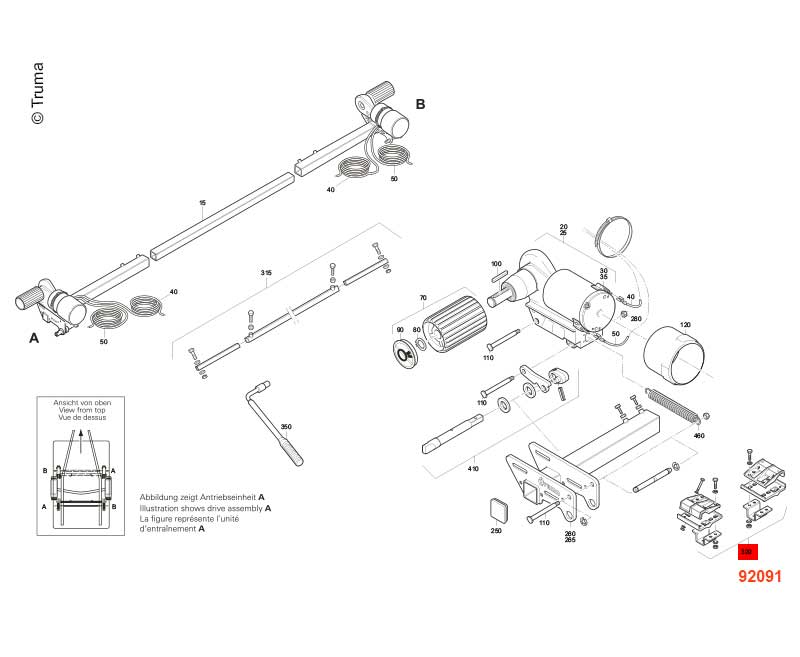 Truma BPW-Standard Rahmensatz EM/CM Euro Mover II, Rahmenhöhe mind.185mm