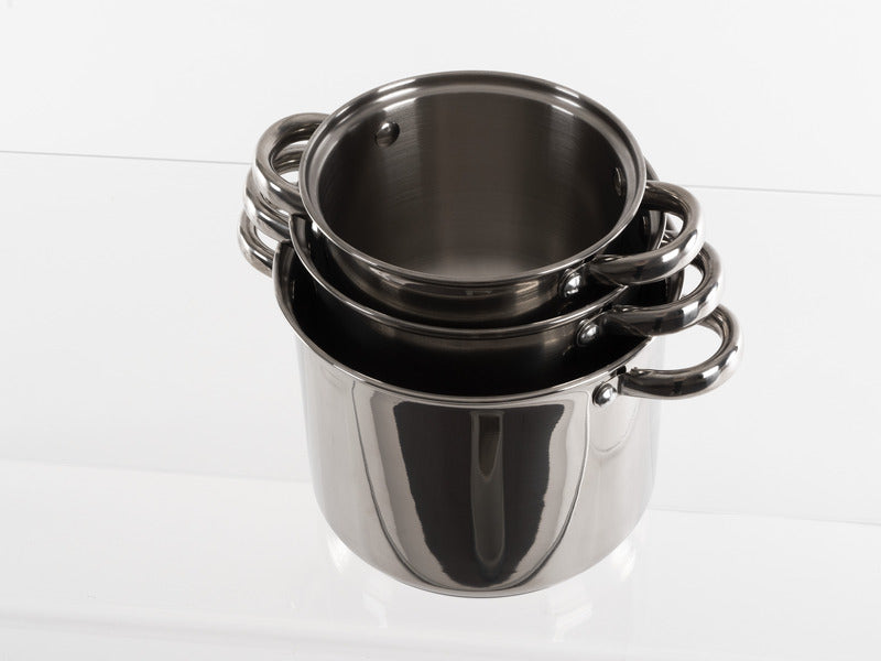 Camp 4 Edelstahl-Topfset mit Glasdeckel - 6-teilig