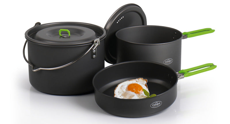 Camp 4 Camping-Kochgeschirr Elite L - 5-teiliges Alu-Topfset
