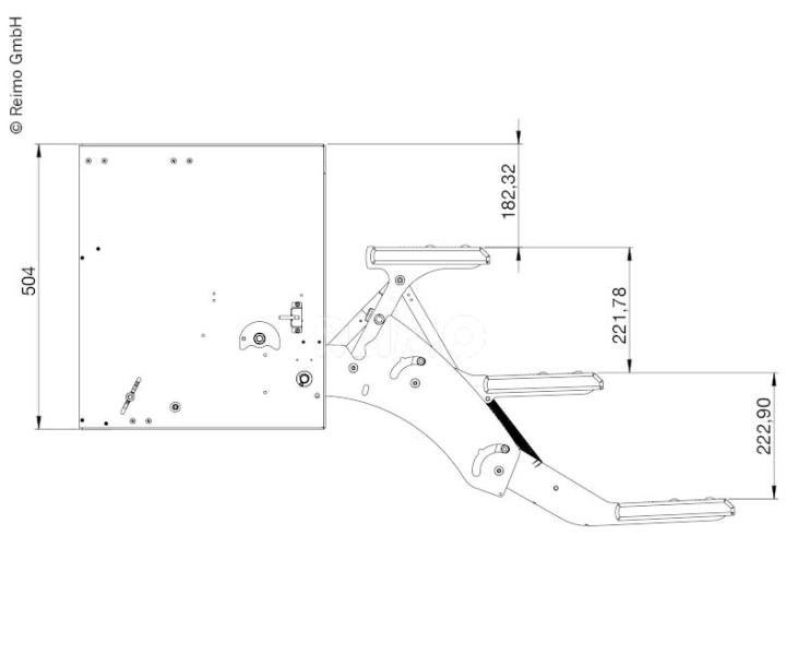Lippert Serie U Trittstufe 3-stufig - 550 mm - 12 V – Motor rechts