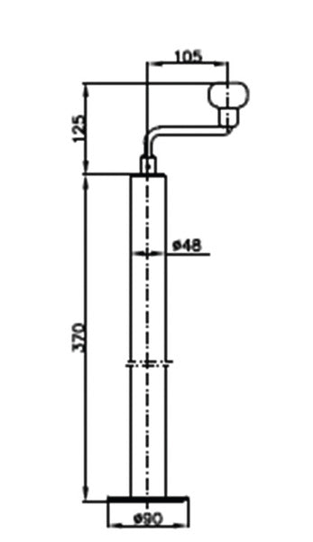 AL-KO Stützrohr ST 48-90 mit Kurbel – bis 90 cm