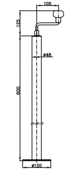 AL-KO Stützrohr ST 48-120 mit Kurbel – bis 120 cm