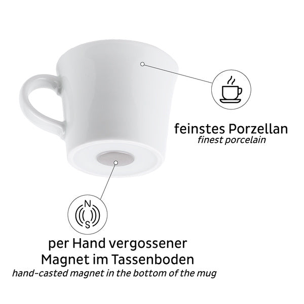 silwy Porzellan Magnet-Espresso-Tassen - 2er Set