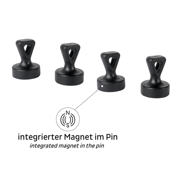 silwy Magnet-Pins FLEX – 4er-Set, Weiß