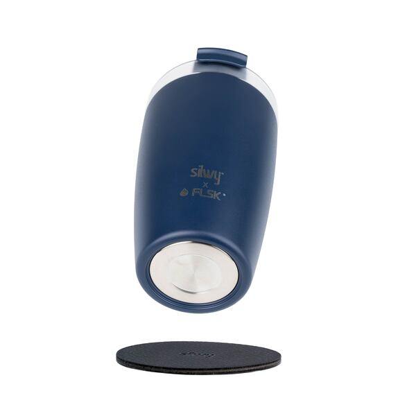silwy Magnet-Thermobecher MIDNIGHT – 350 ml, mit Untersetzer