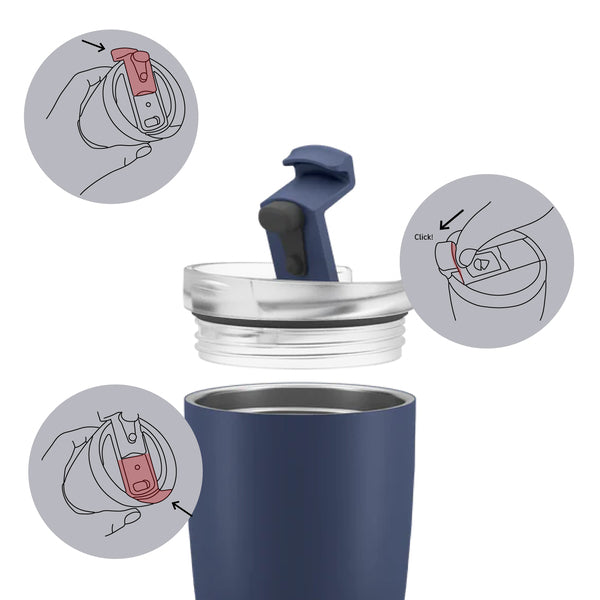 silwy Magnet-Thermobecher MIDNIGHT – 350 ml, mit Untersetzer