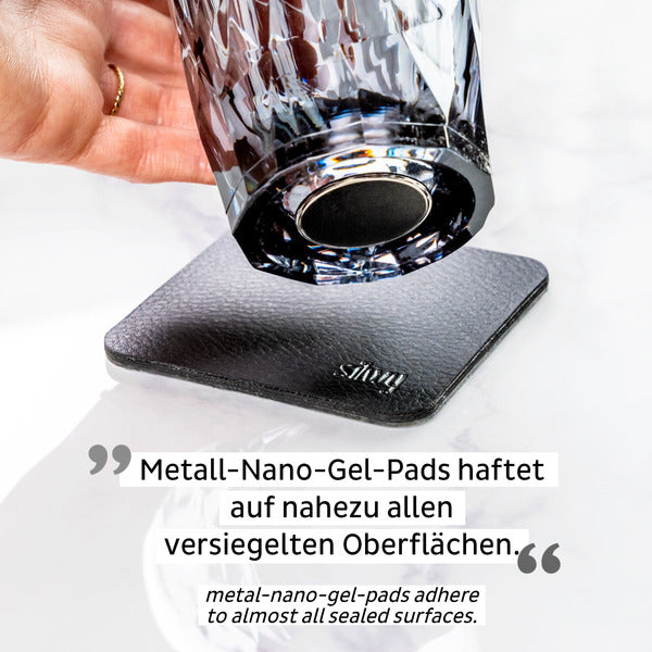 silwy Metall-Nano-Gel-Untersetzer – 2er-Set, 8,4 × 8,4 cm, Silber