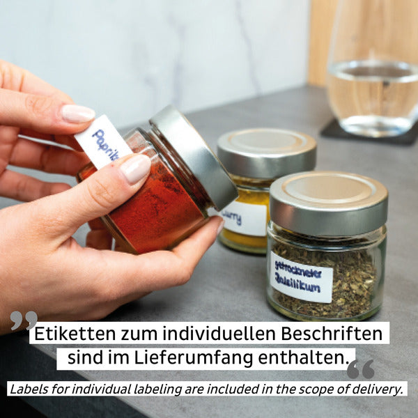 silwy Black & Classy Feinkost-Magnetgläser – 3 × 125 ml mit 25-cm-Leiste