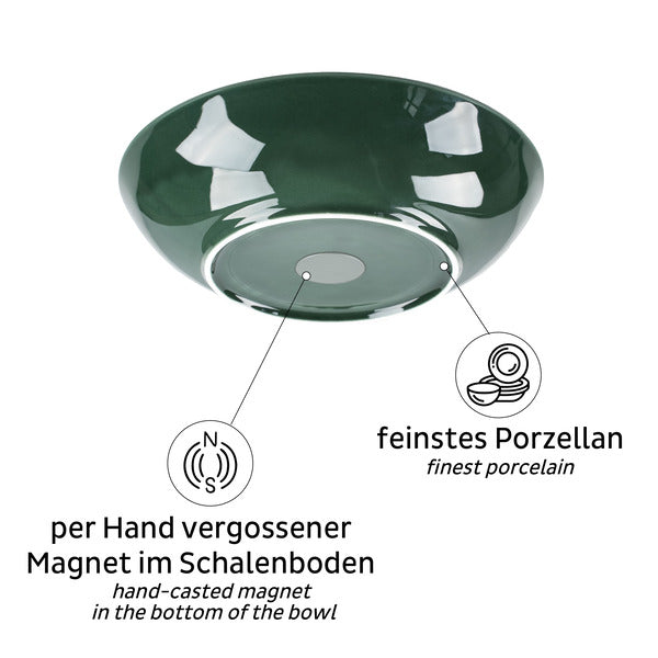 silwy Magnet-Food-Bowls klein – 2er-Set, Ø 21 cm, Waldgrün