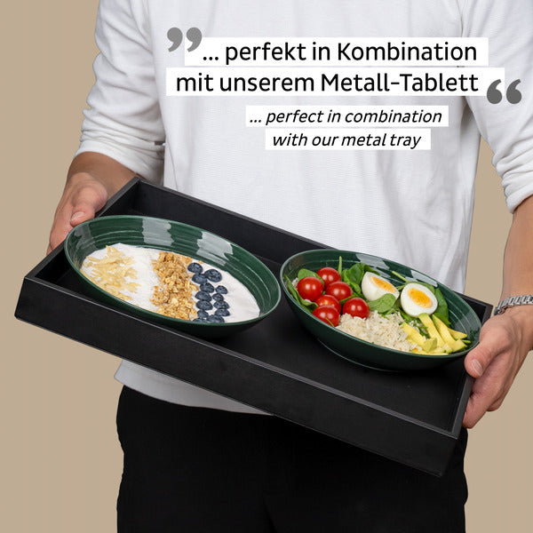 silwy Magnet-Food-Bowls klein – 2er-Set, Ø 21 cm, Waldgrün
