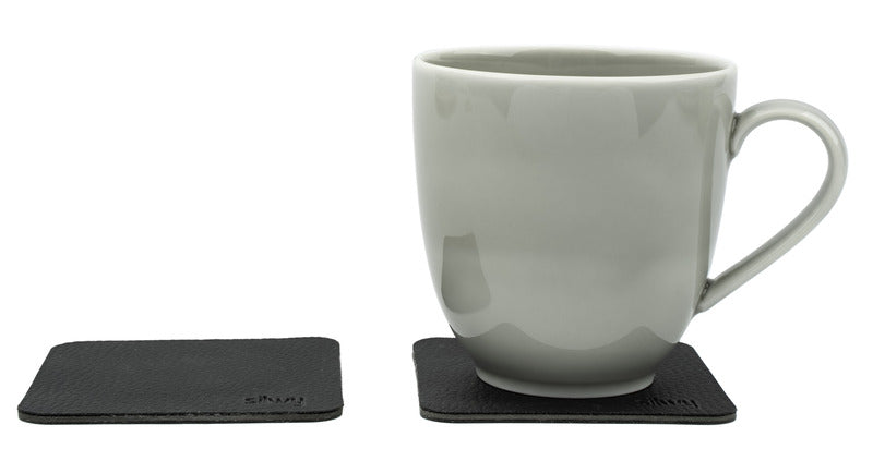 silwy Magnet-Porzellantassen – 2er-Set, 300 ml, Ash, mit Pads